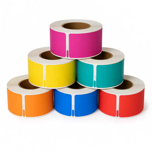 Dymo 99010 compatible labels rainbow box, 28 x 89mm, 6x 130 labels