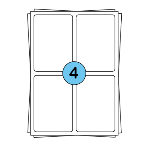 A4 sheet labels 99,1 x 139 mm, 400 labels