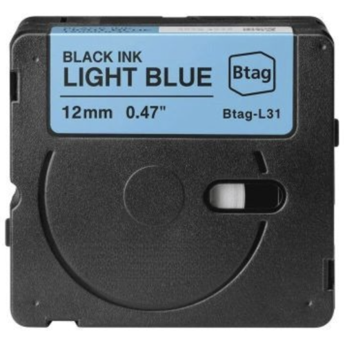Brother Btag-L31 saderīga uzlīmju lente melns uz gaiši zila 12mm