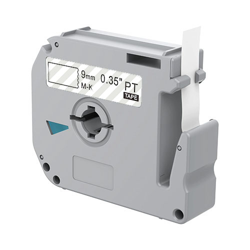 Brother M-K121 saderīga etiķešu lente, melns uz caurspīdīga, 9mm x 8m